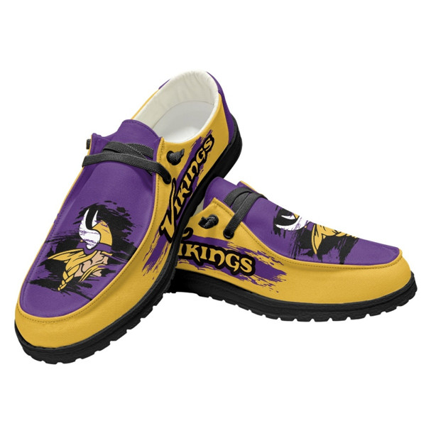 Women's Minnesota Vikings Loafers Lace Up Shoes 002 (Pls check description for details)